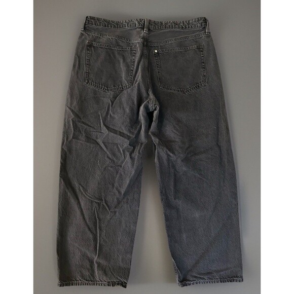 H&M & Jeans 2 Pair Baggy Loose Fit / High And Low Waist Size 16 Black/blue - Picture 3 of 16